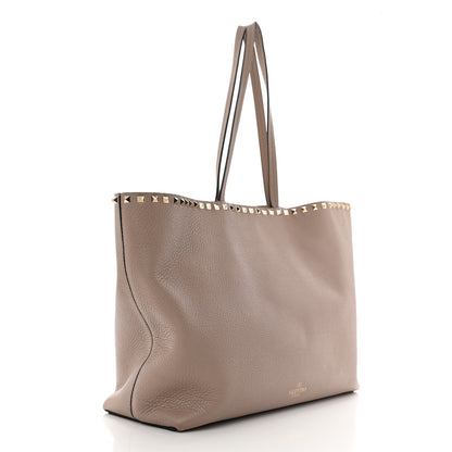 Valentino Garavani Grained Calfskin Rockstud Shoulder Tote Poudre 3 of 9