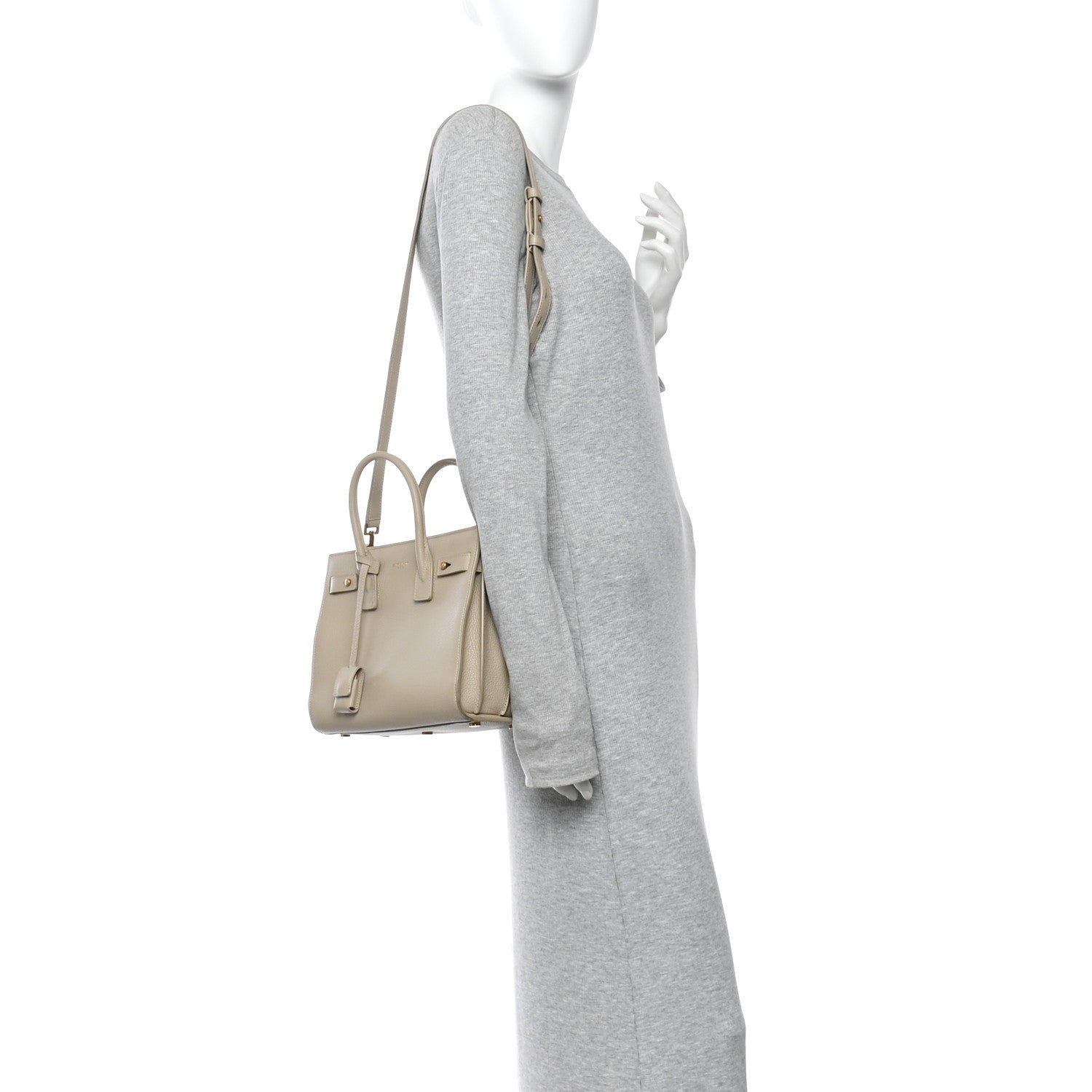Saint Laurent Grained Calfskin Baby Supple Sac De Jour Sea Salt 2 of 12