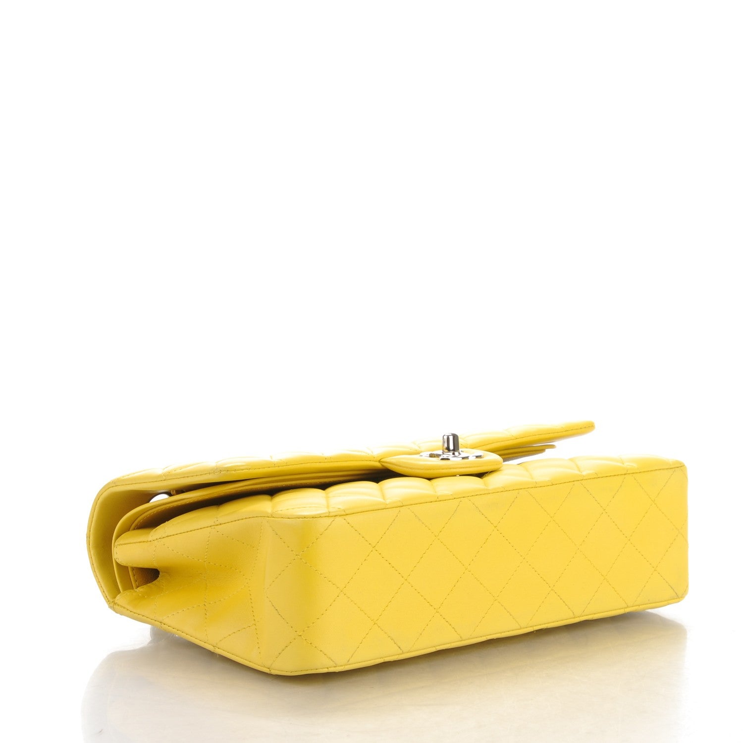 Chanel Lambskin Quilted Medium Double Flap Yellow 4 of 8