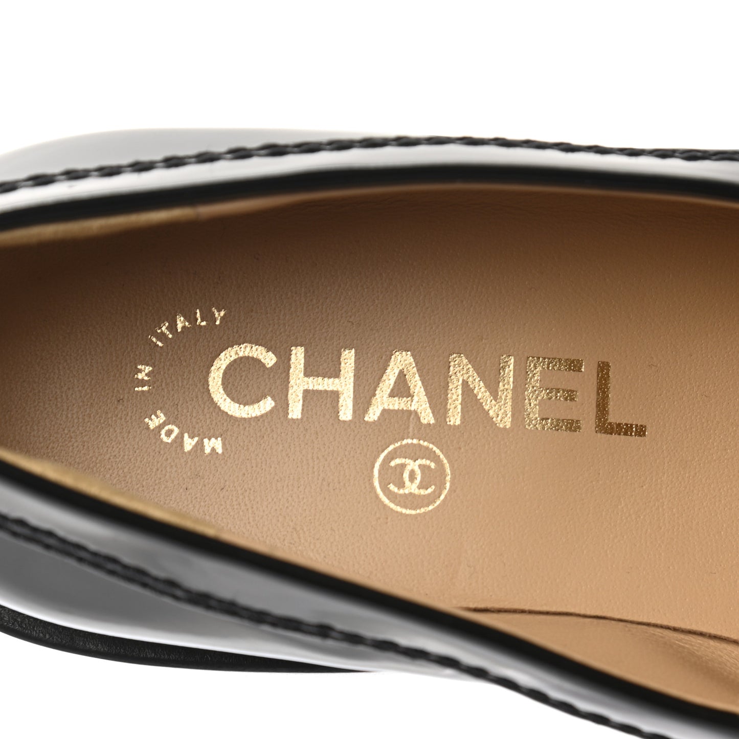 Shiny Calfskin Logo Loafers 36.5 Black