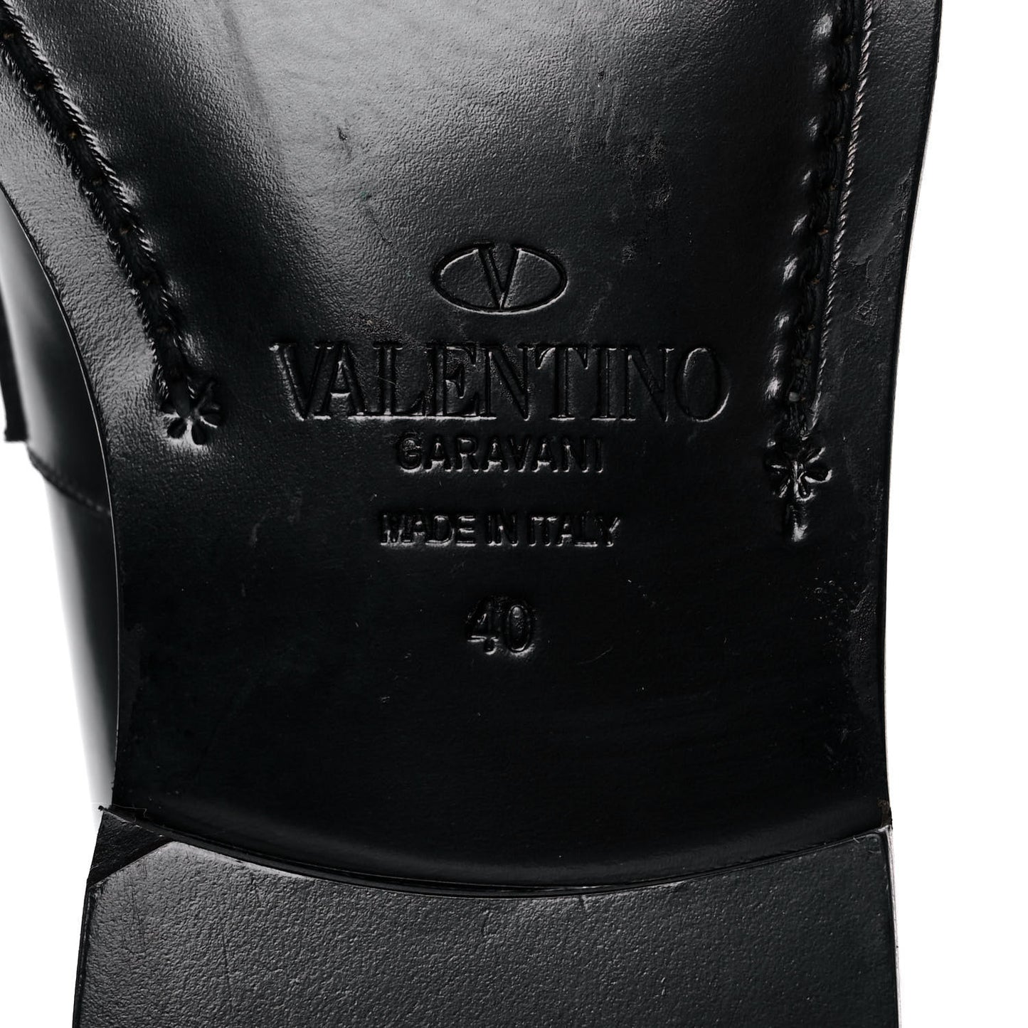 Calfskin Rockstud Loafers 40 Black