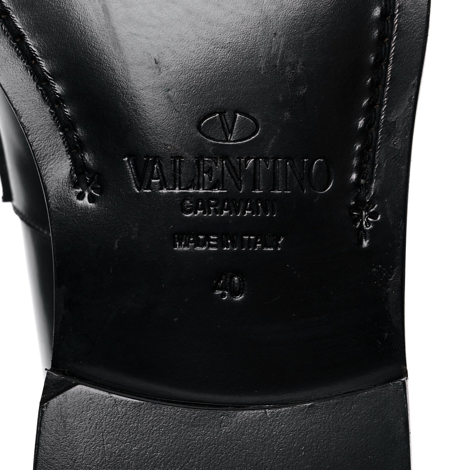 Valentino Garavani Calfskin Rockstud Loafers 40 Black 8 of 15