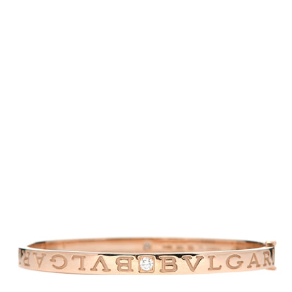 Bulgari 18K Rose Gold Diamond B.Zero1 Essential Bangle Bracelet M 1 of 6