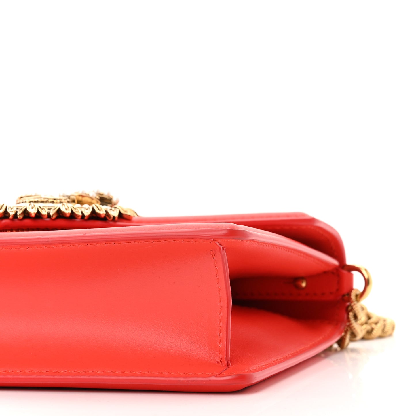 Smooth Calfskin Small Devotion Envelope Top Handle Bag Red
