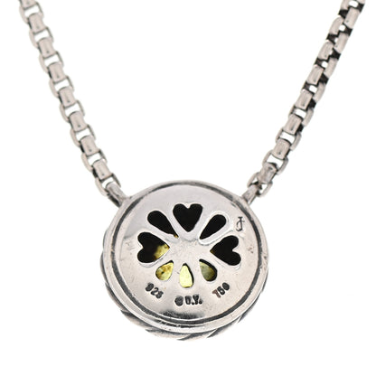 David Yurman Sterling Silver 18K Yellow Gold Peridot Cookie Pendant Necklace 4 of 4