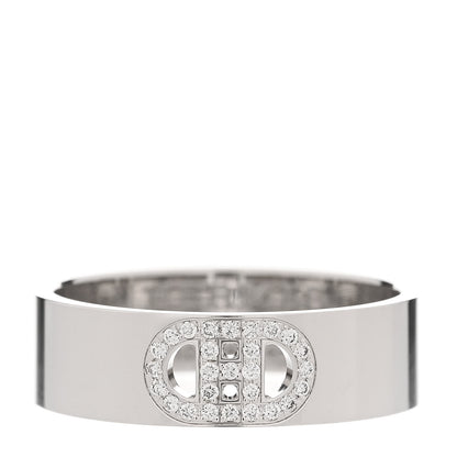 Hermes 18K White Gold Diamond PM H D'Ancre Ring 53 6.25 1 of 5