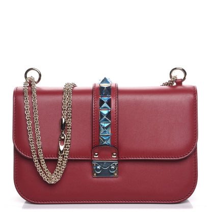 Valentino Garavani Vitello Medium Glam Lock Rockstud Flap Rubino 1 of 7