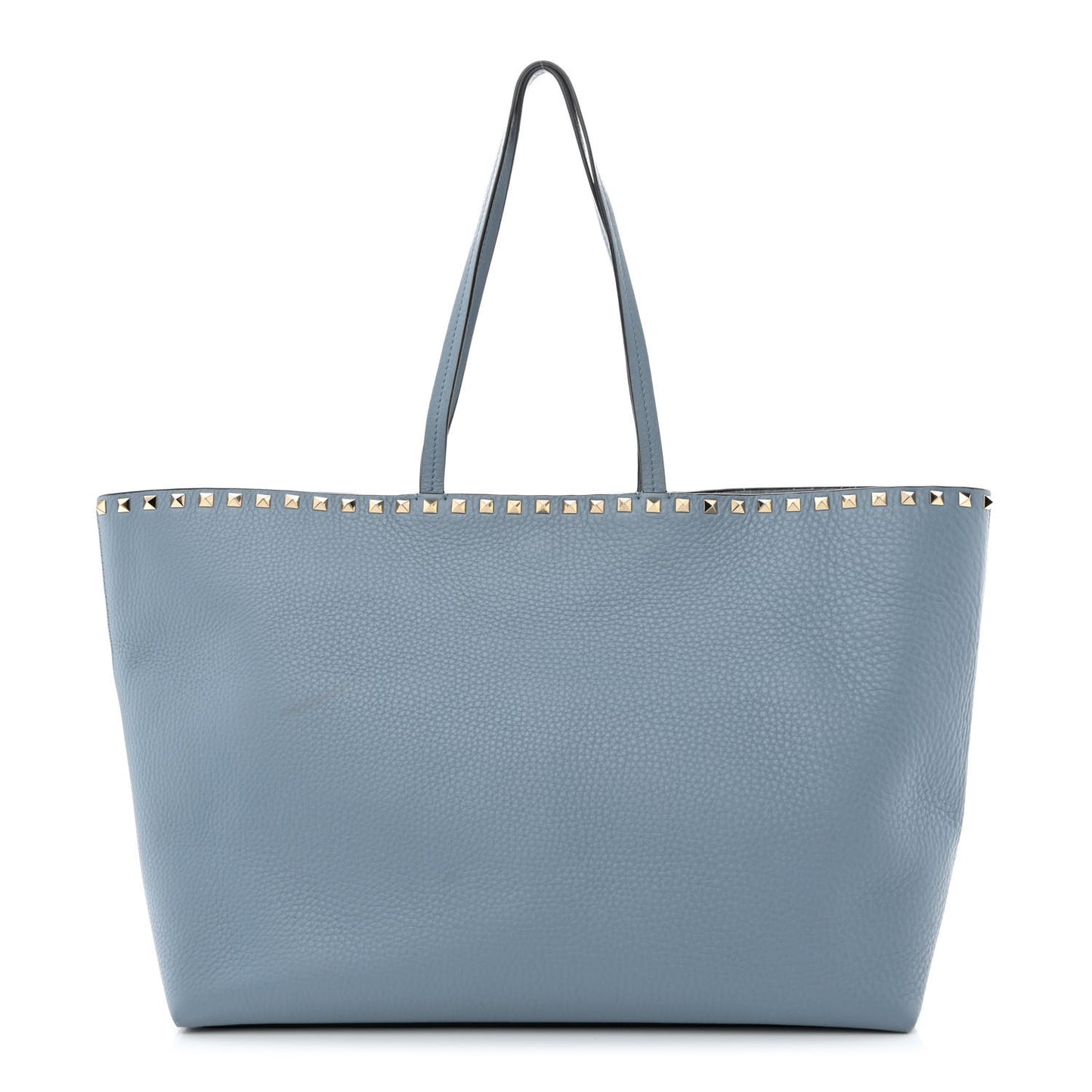 Grained Calfskin Rockstud Shoulder Tote Niagara