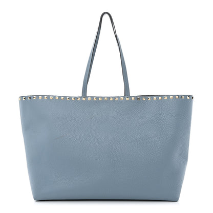 Valentino Garavani Grained Calfskin Rockstud Shoulder Tote Niagara 1 of 12