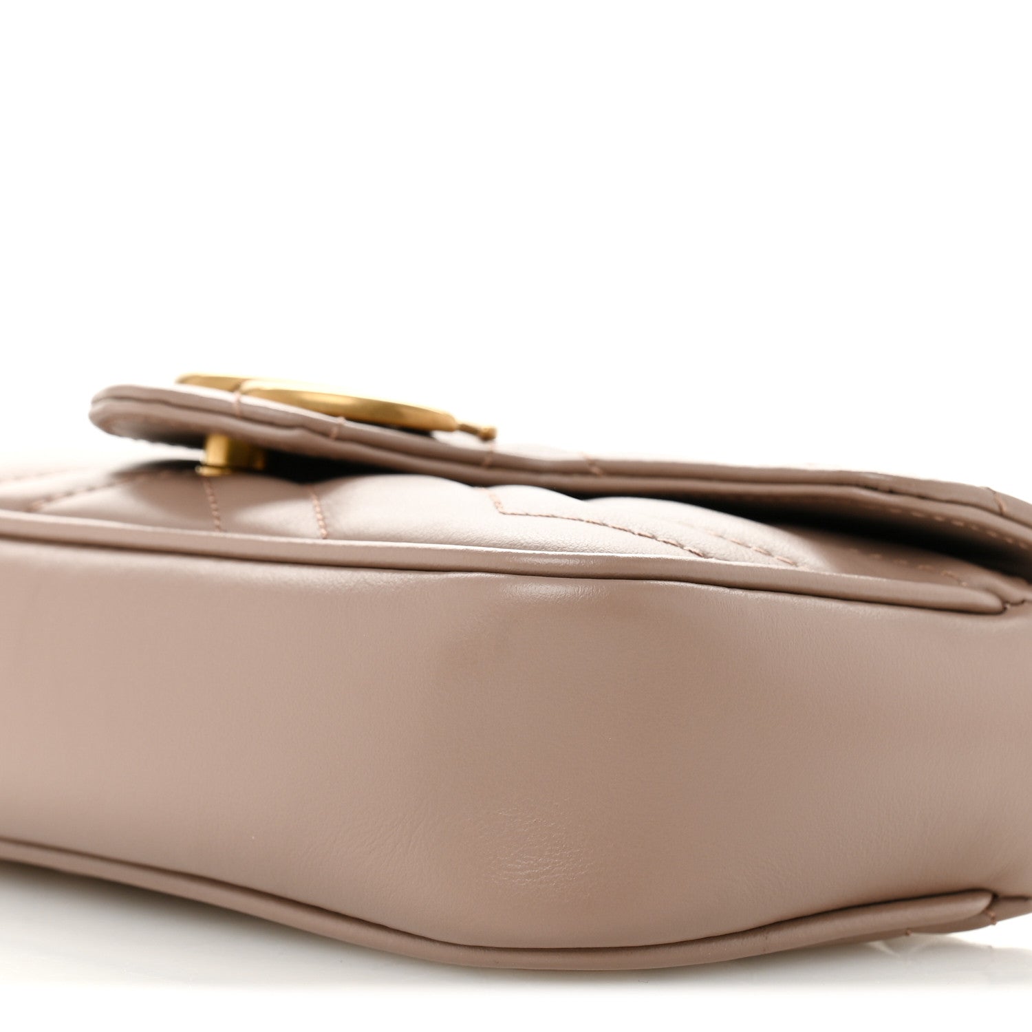 Gucci Calfskin Matelasse Super Mini GG Marmont Shoulder Bag Porcelain Rose 10 of 11