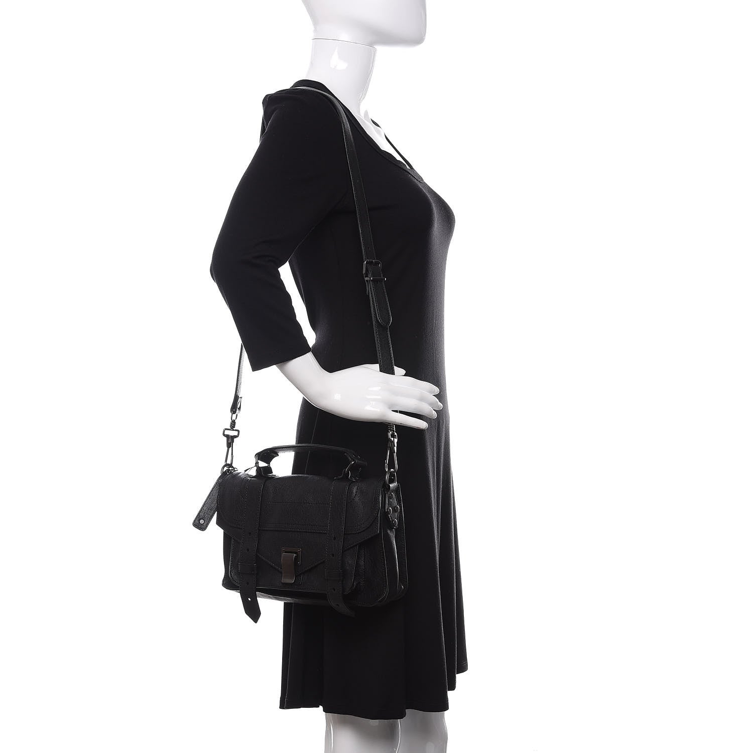 Proenza Schouler Lambskin Tiny PS1 Satchel Black 2 of 11