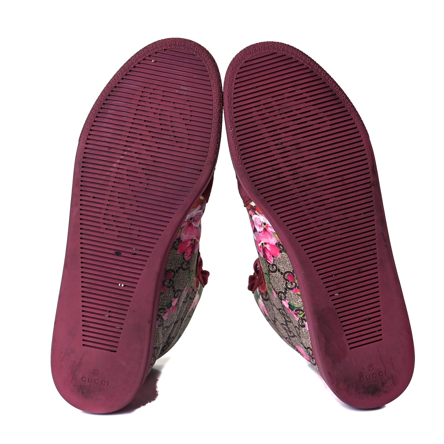 Gucci GG Supreme Monogram Blooms Womens High Top Sneakers 38.5 Beige Multicolor Dry Rose 6 of 9