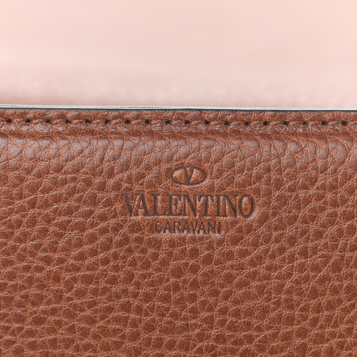 Valentino Garavani Grained Calfskin Vlogo Loco Messenger Bag Tan 7 of 10