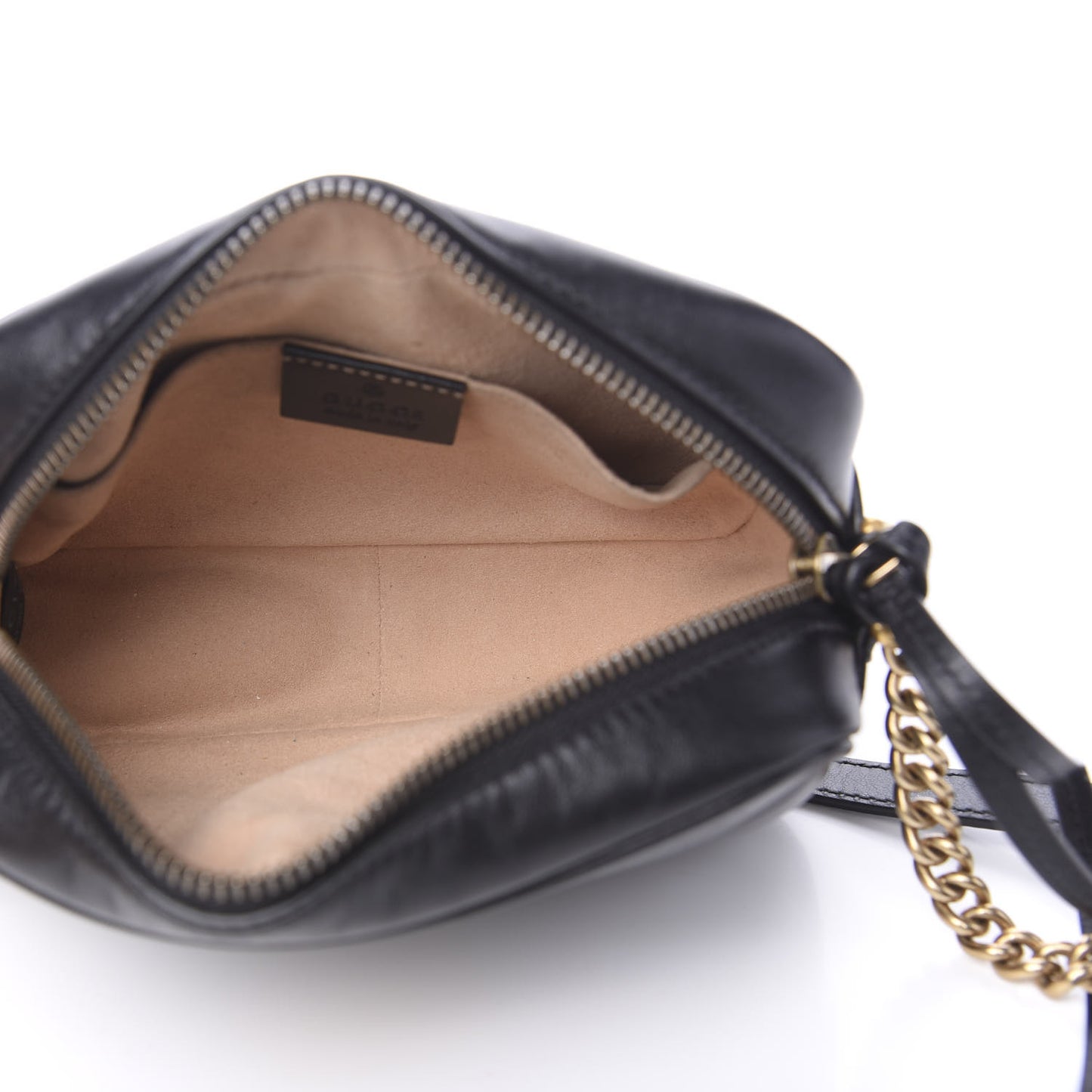 Calfskin Matelasse Mini GG Marmont Chain Shoulder Bag Black
