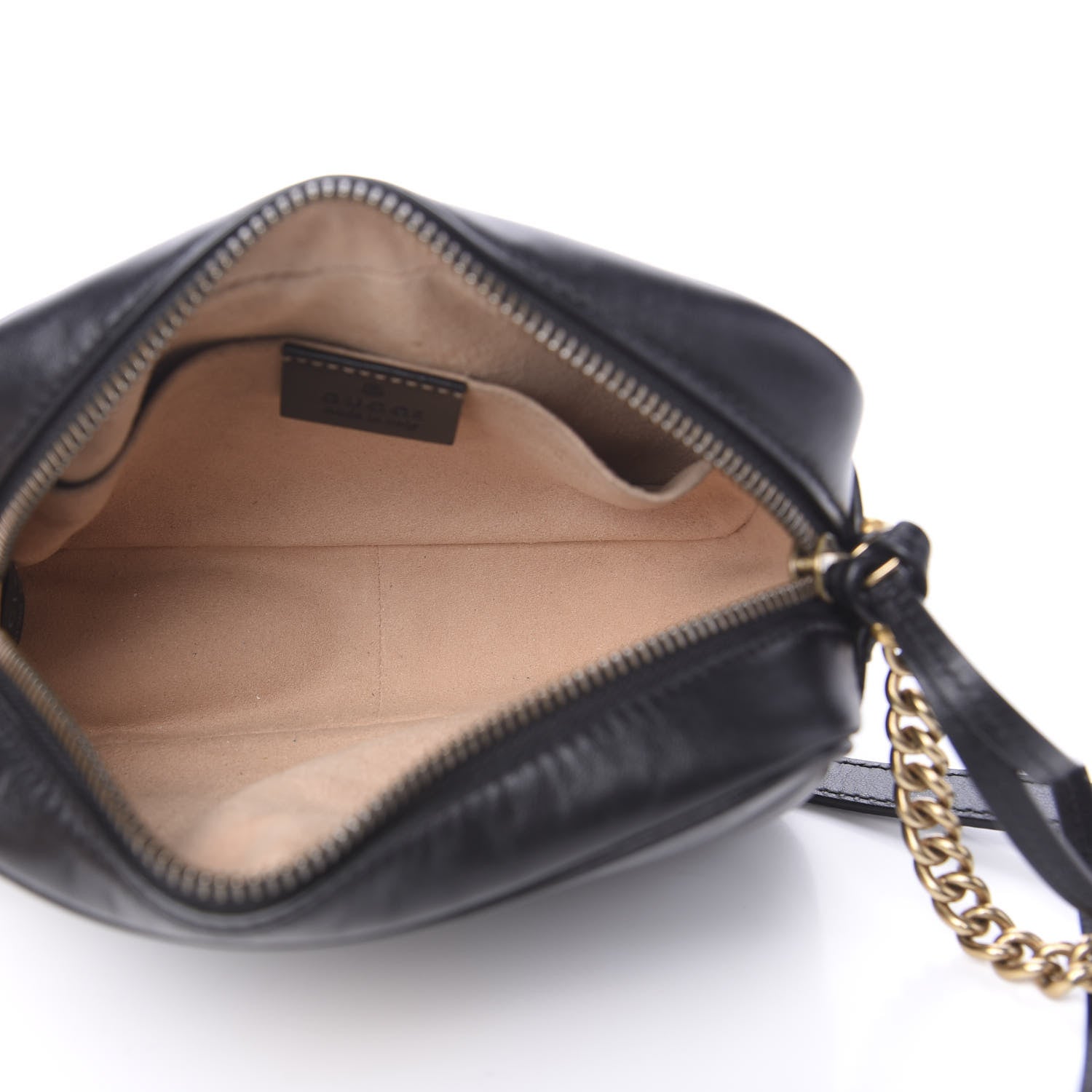 Gucci Calfskin Matelasse Mini GG Marmont Chain Shoulder Bag Black 4 of 11