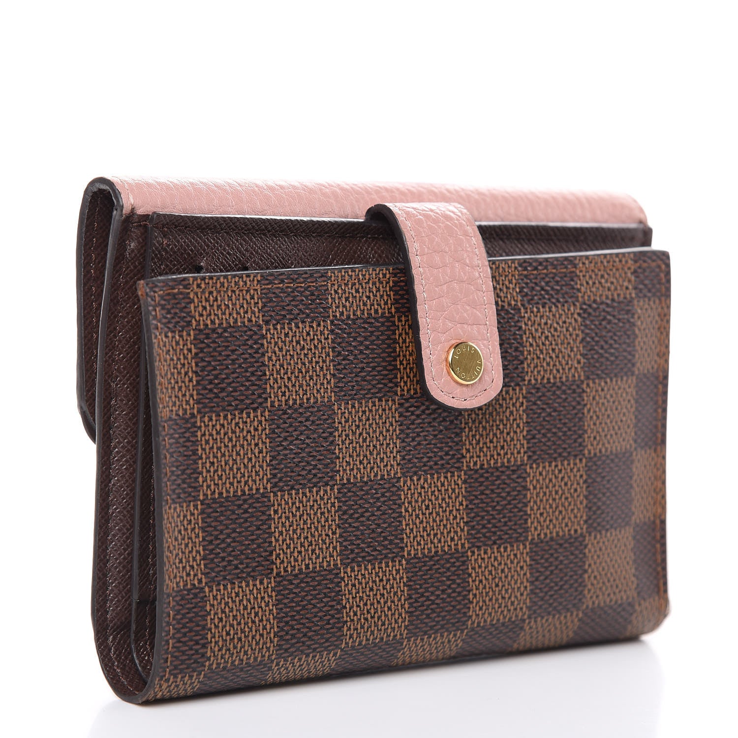 Louis Vuitton Damier Ebene Normandy Compact Wallet Rose Ballerine 3 of 9