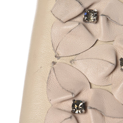 Valentino Garavani Vitello Glam Flower Crystal Bow Clutch Nude 17 of 21