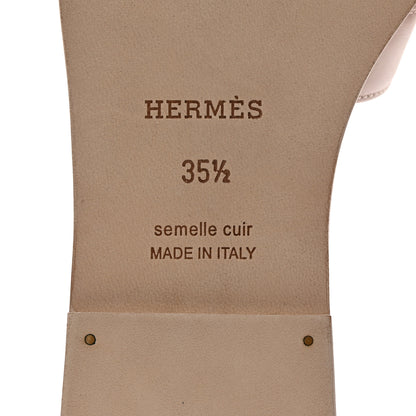 Hermes Box Calfskin Oran Sandals 35.5 Rose Pale 8 of 9