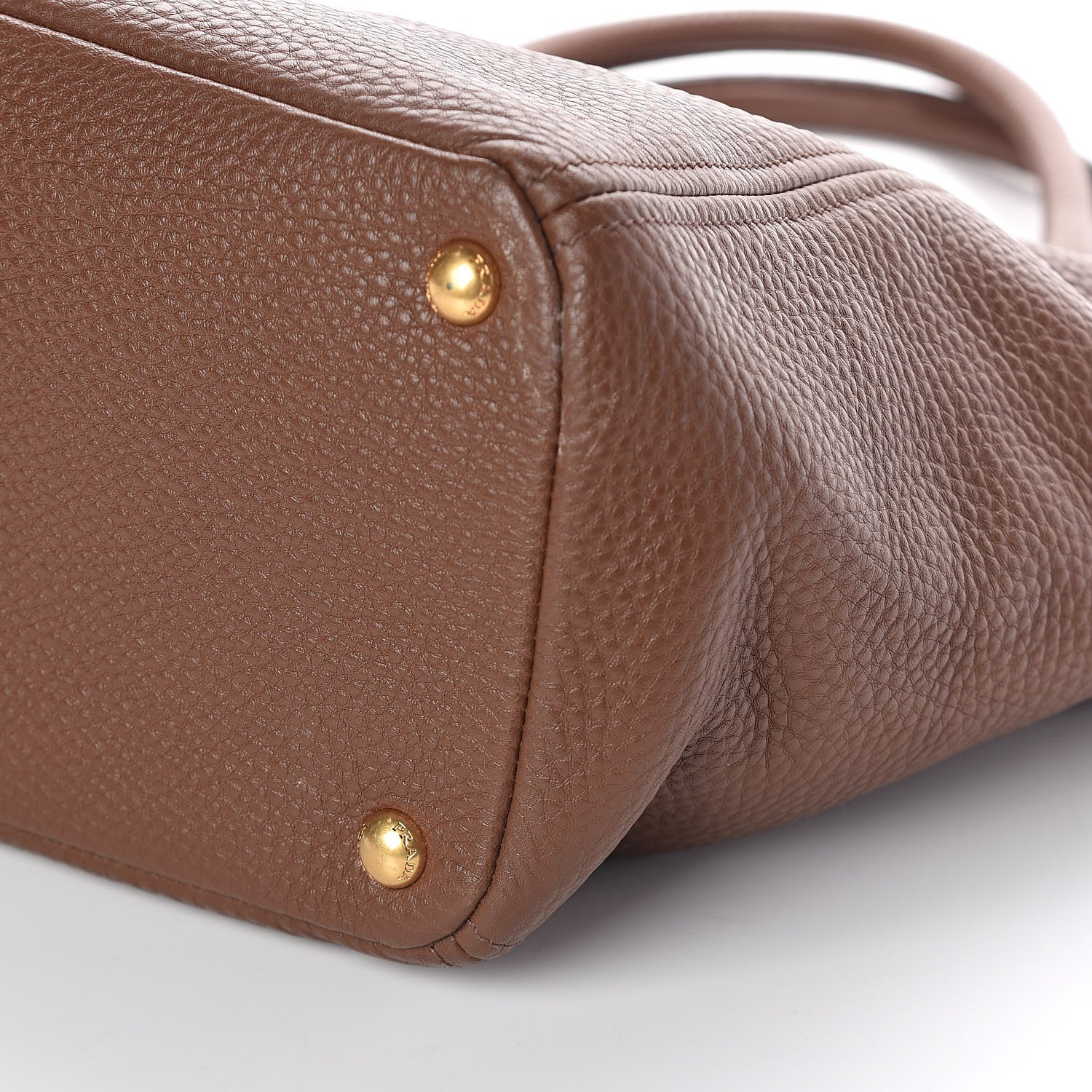 Prada Vitello Daino Side Pocket Tote Palissandro 7 of 15