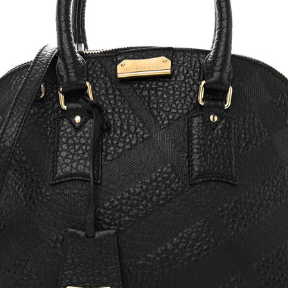 Burberry Heritage Grain Check Embossed Small Orchard Bowling Bag Black 7 of 9