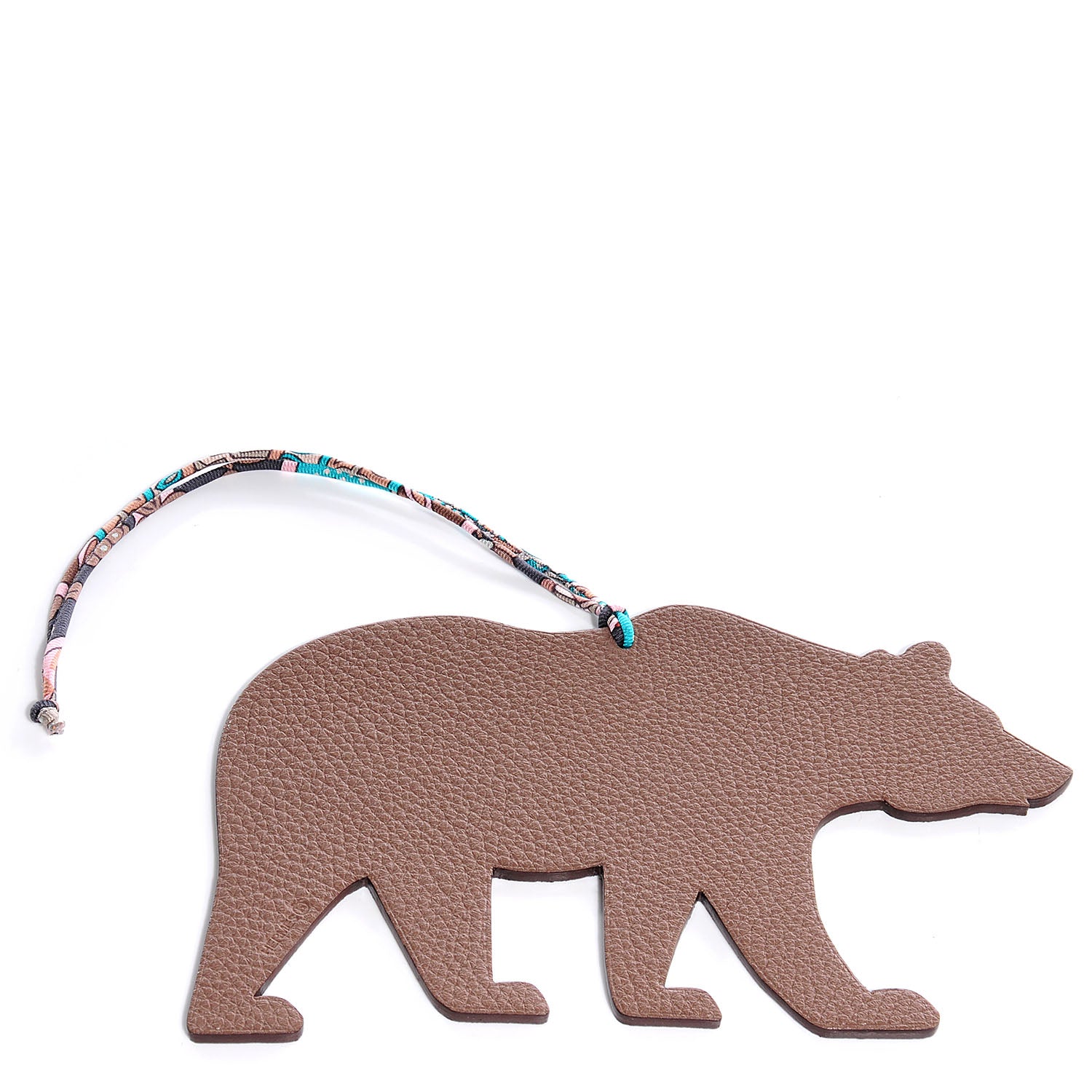 Hermes Togo Epsom Petit H GM Bear Bag Charm Bleu Saphir and Etoupe 1 of 5