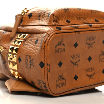 MCM Visetos Side Stud Mini Stark Backpack Cognac 8 of 9