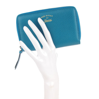 Gucci Dollar Calfskin Medium Swing Zip Around Wallet Deep Cobalt 2 of 8