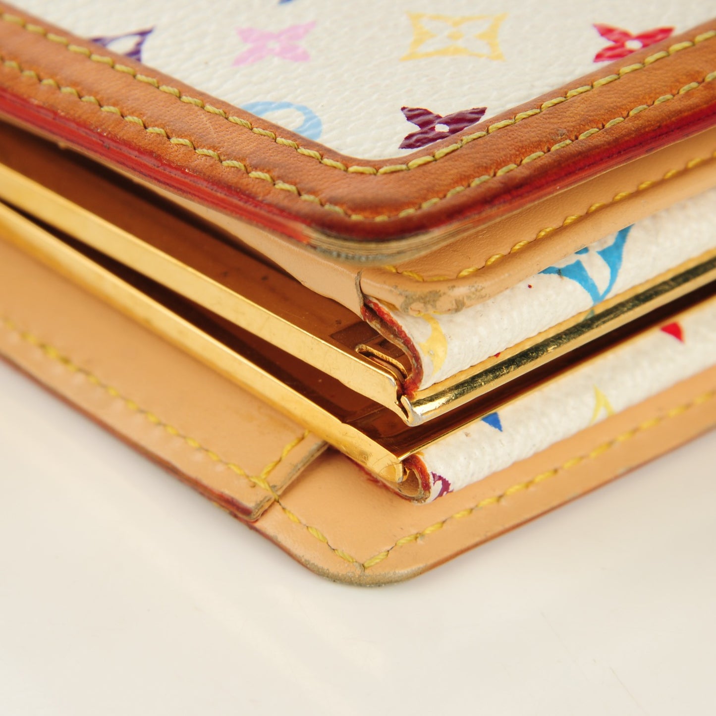 Monogram Multicolor French Purse Wallet White