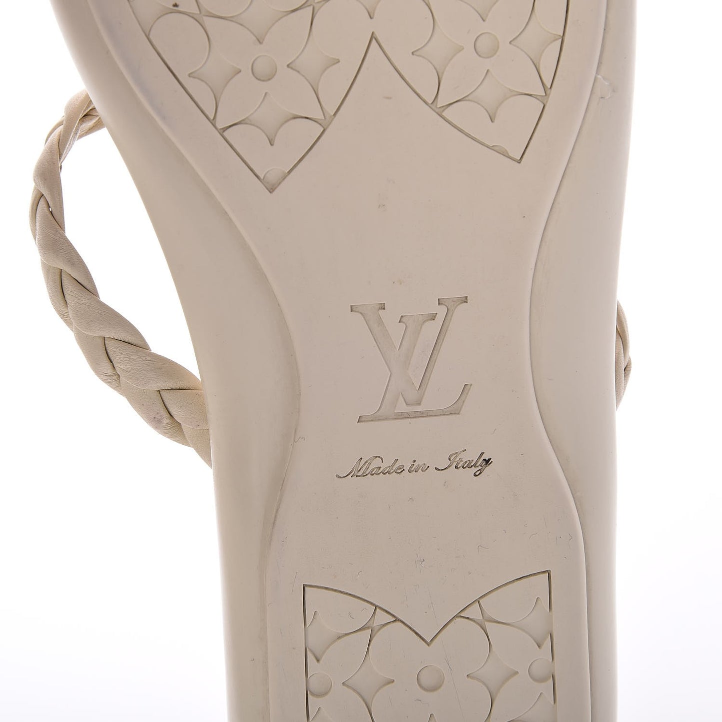 Damier Azur Flower Thong Sandals 39 White