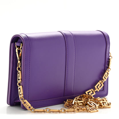 Versace Calfskin Greca Goddess Wallet On Chain Dark Orchid 3 of 12