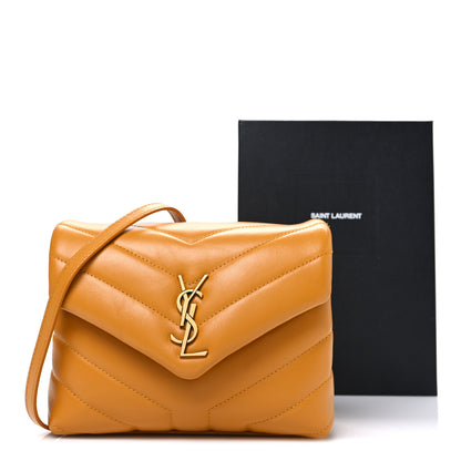 Saint Laurent Calfskin Y Quilted Monogram Toy Loulou Crossbody Bag Cheddar 12 of 12