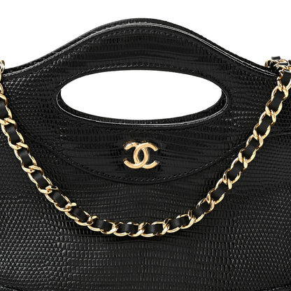 Chanel Calfskin Lizard Embossed Quilted Nano 31 Shopping Bag Black 7 of 10