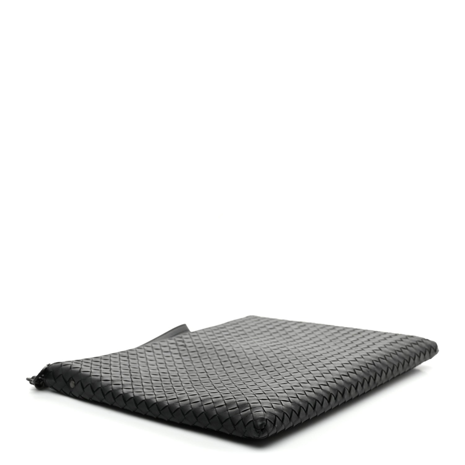 Bottega Veneta Nappa Intrecciato Large Flat Wristlet Zip Pouch Black 4 of 7