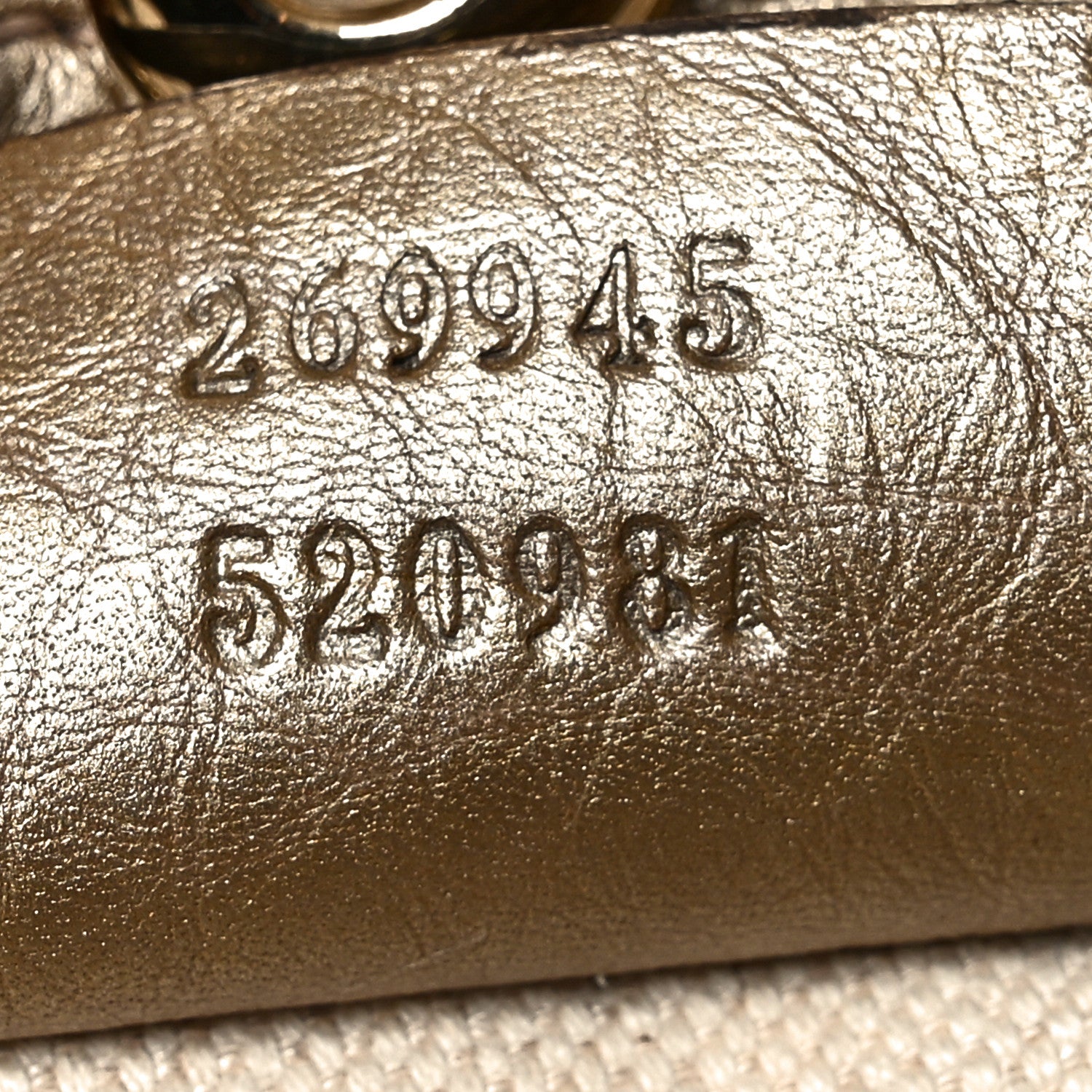 Gucci Metallic Pebbled Calfskin Medium Bella Tote Gold 7 of 10