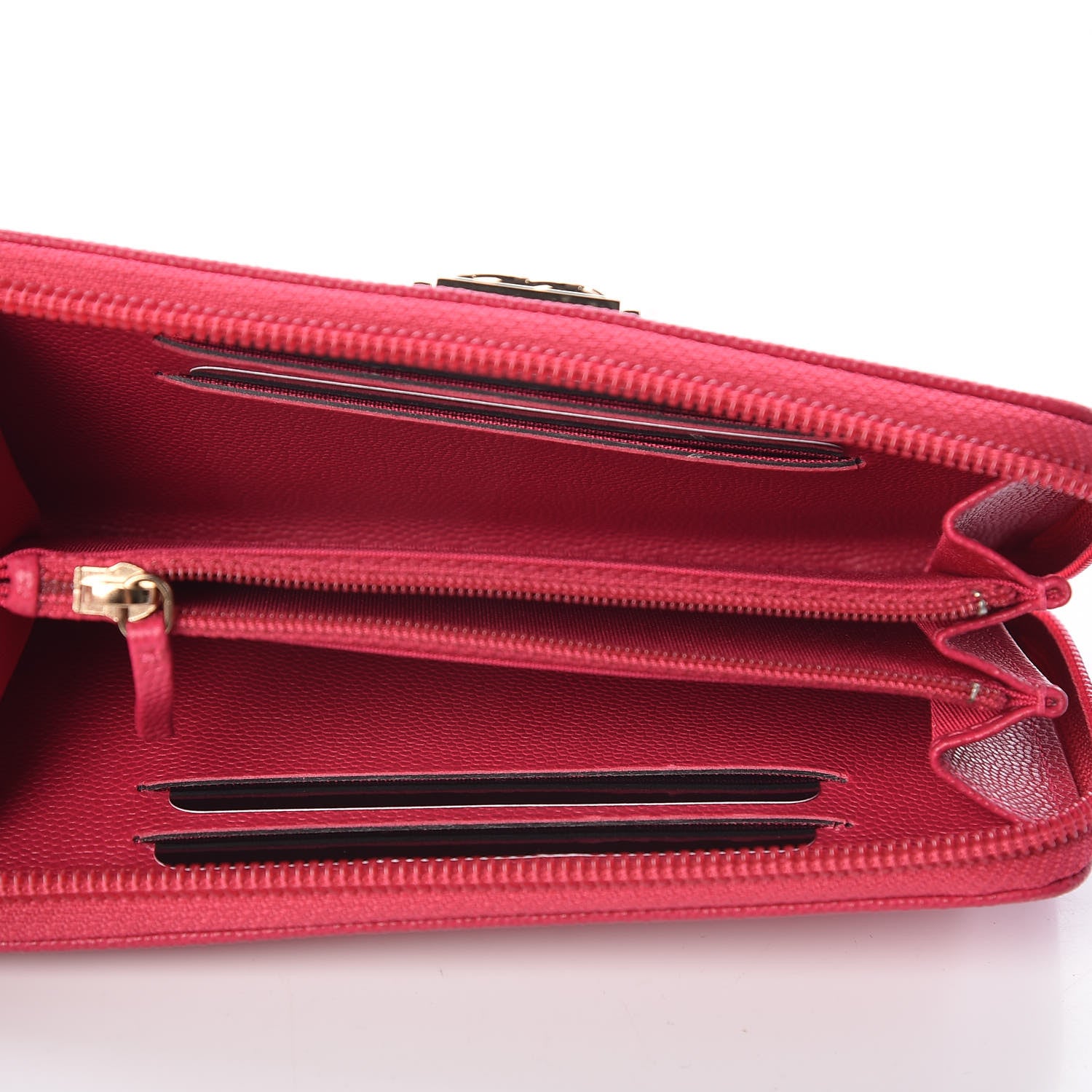 Chanel Caviar Quilted Small Boy Zip Around Wallet Fuchsia 5 of 8
