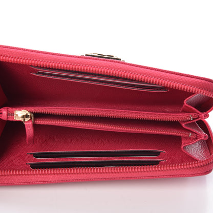 Chanel Caviar Quilted Small Boy Zip Around Wallet Fuchsia 5 of 8