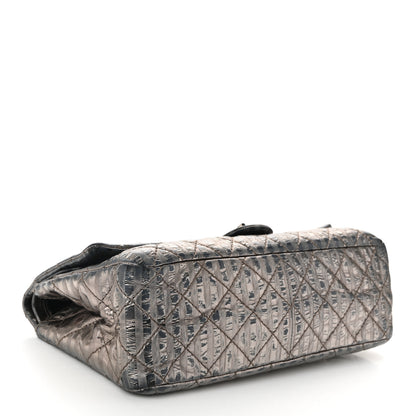 Chanel Metallic Calfskin Striped 2.55 Reissue 226 Flap Dark Silver 4 of 11