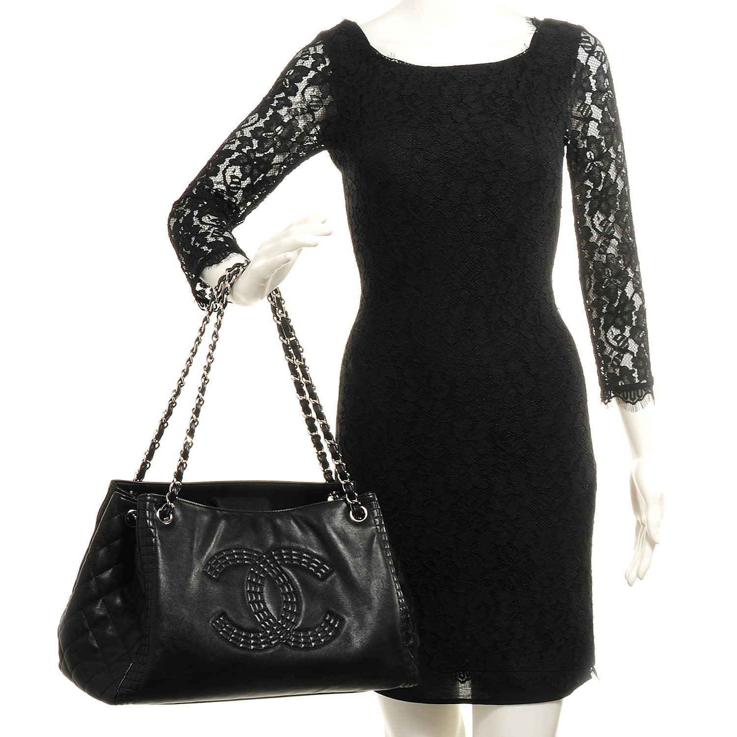 Chanel Calfskin Coco Bengal Open Accordion Tote Black 2 of 7