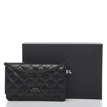 Chanel Aged Calfskin Quilted Reissue Wallet On Chain WOC So Black 11 of 11