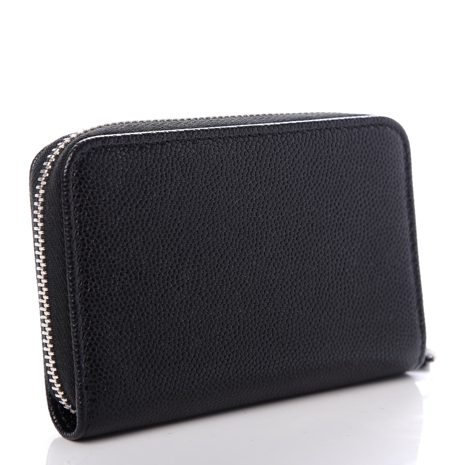 Chanel Caviar CC Small Zip Around Coin Purse Black Blue Green 3 of 8