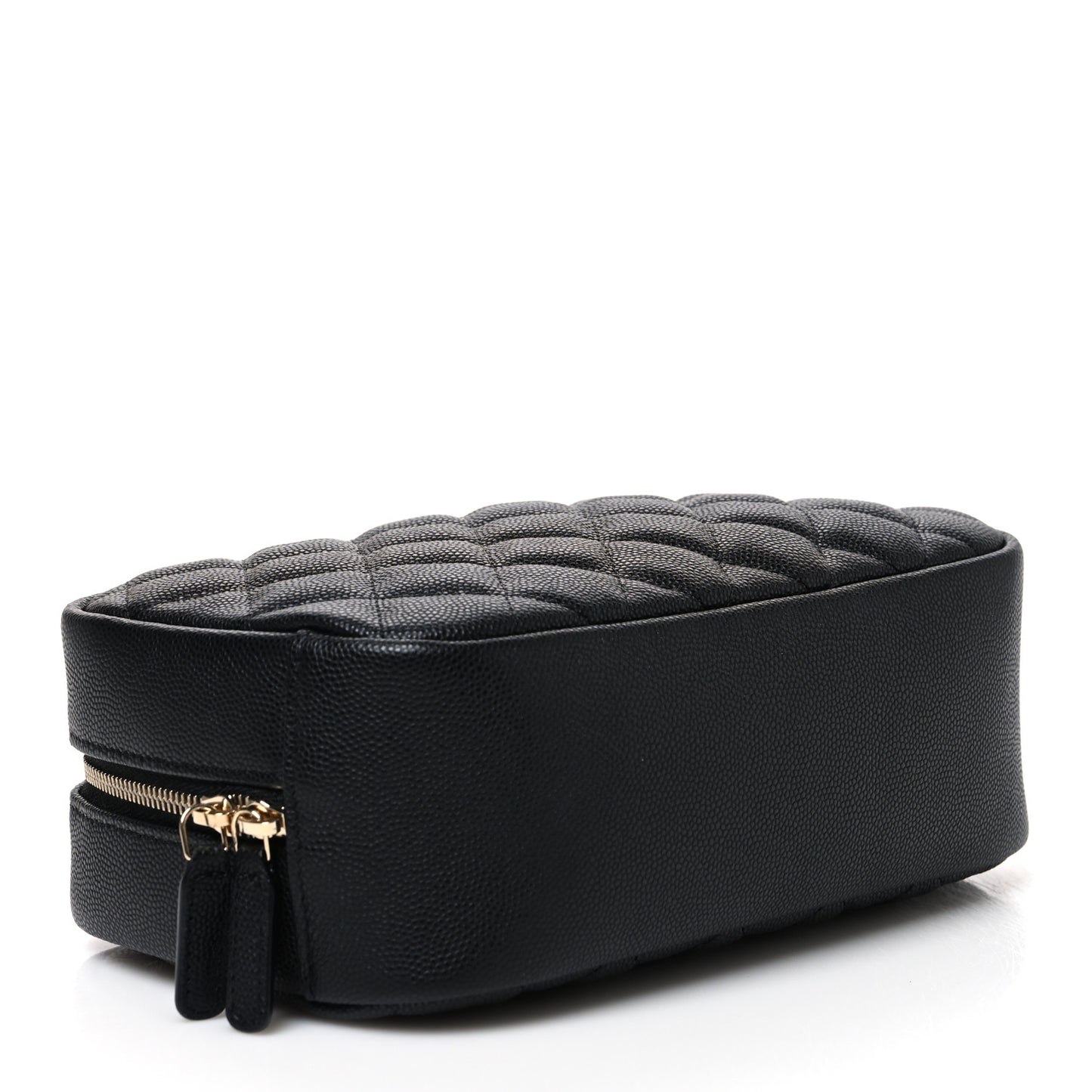 Caviar Quilted Medium Curvy Pouch Cosmetic Case Black