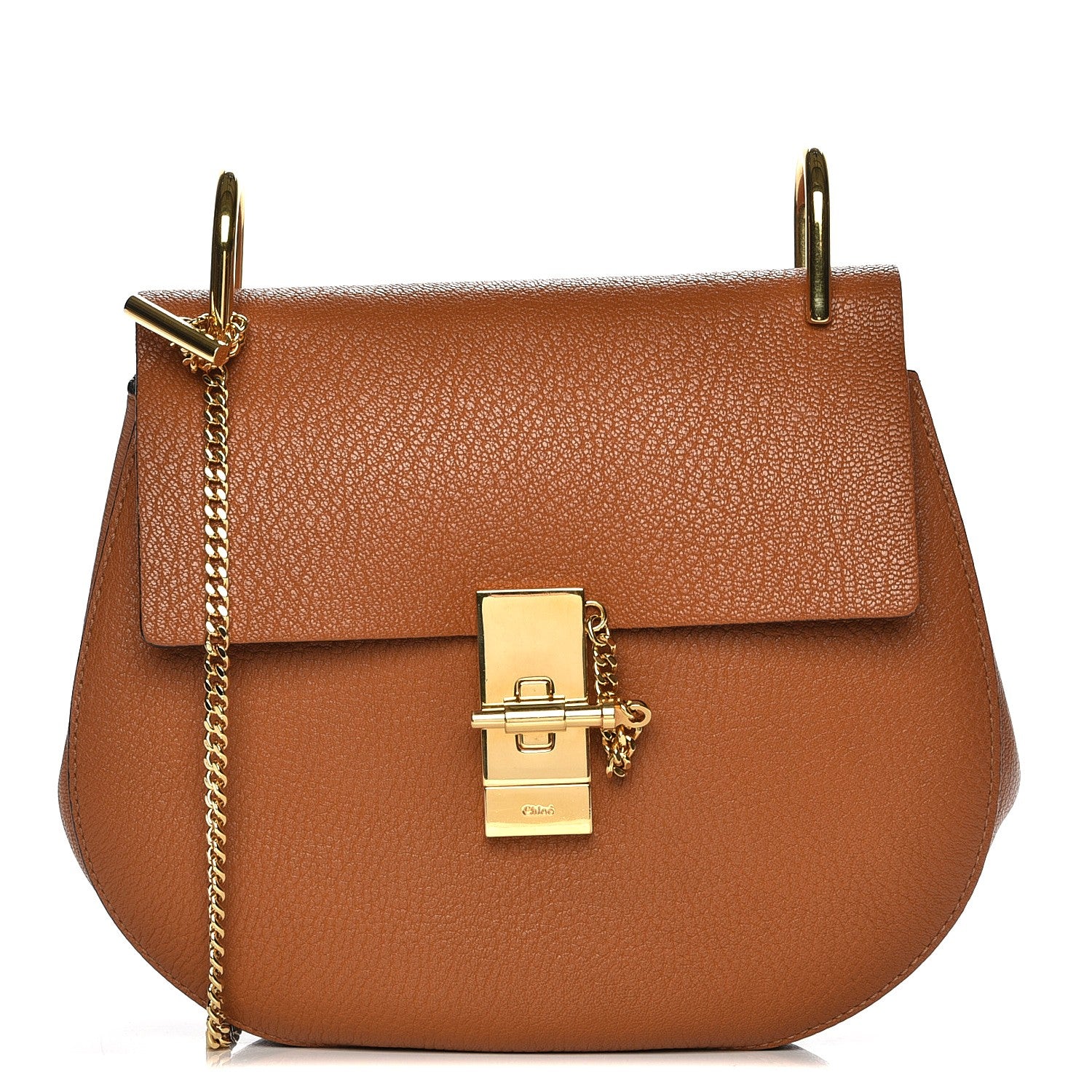 Chloe Grained Lambskin Drew Shoulder Bag Caramel 1 of 7