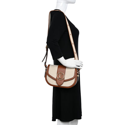 Louis Vuitton Canvas Smooth Calfskin LV Pont 9 Soft MM Caramel Brown 2 of 10