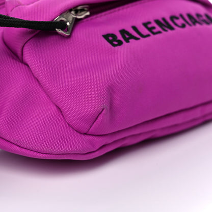 Balenciaga Sport Nylon Logo Embroidered Small Wheel Beltpack Fuchsia Black 7 of 18