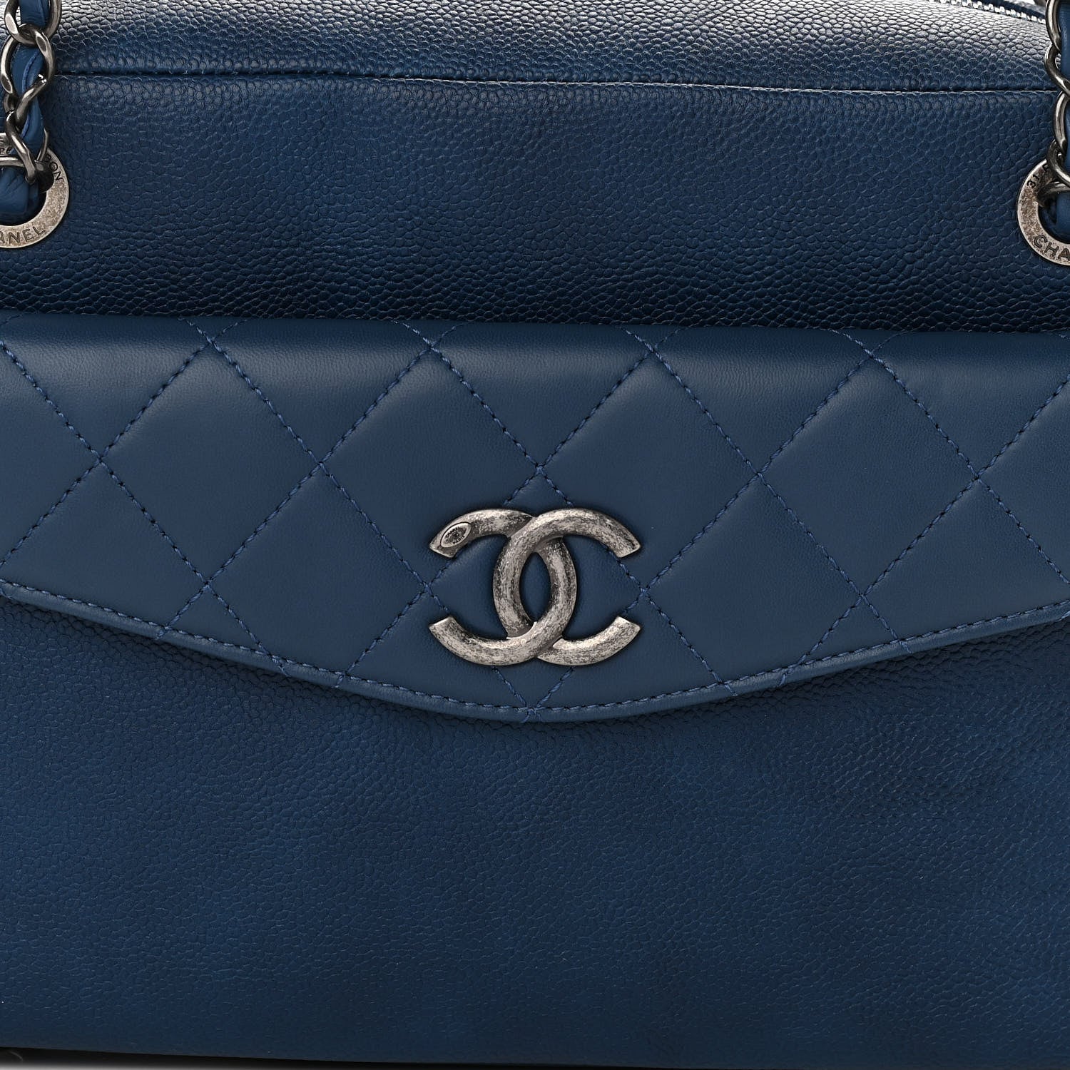 Chanel Caviar Lambskin Quilted Coco Break Camera Case Navy Blue 10 of 13