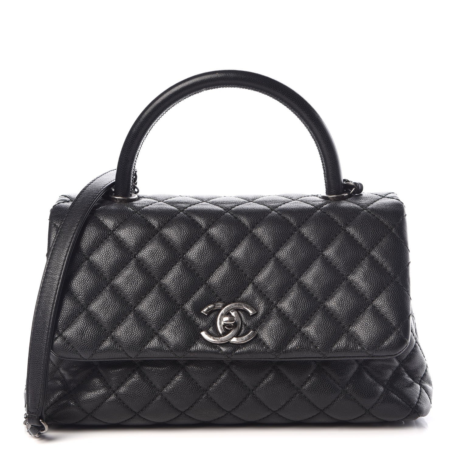 Chanel Caviar Quilted Small Coco Handle Flap Black 1 of 8