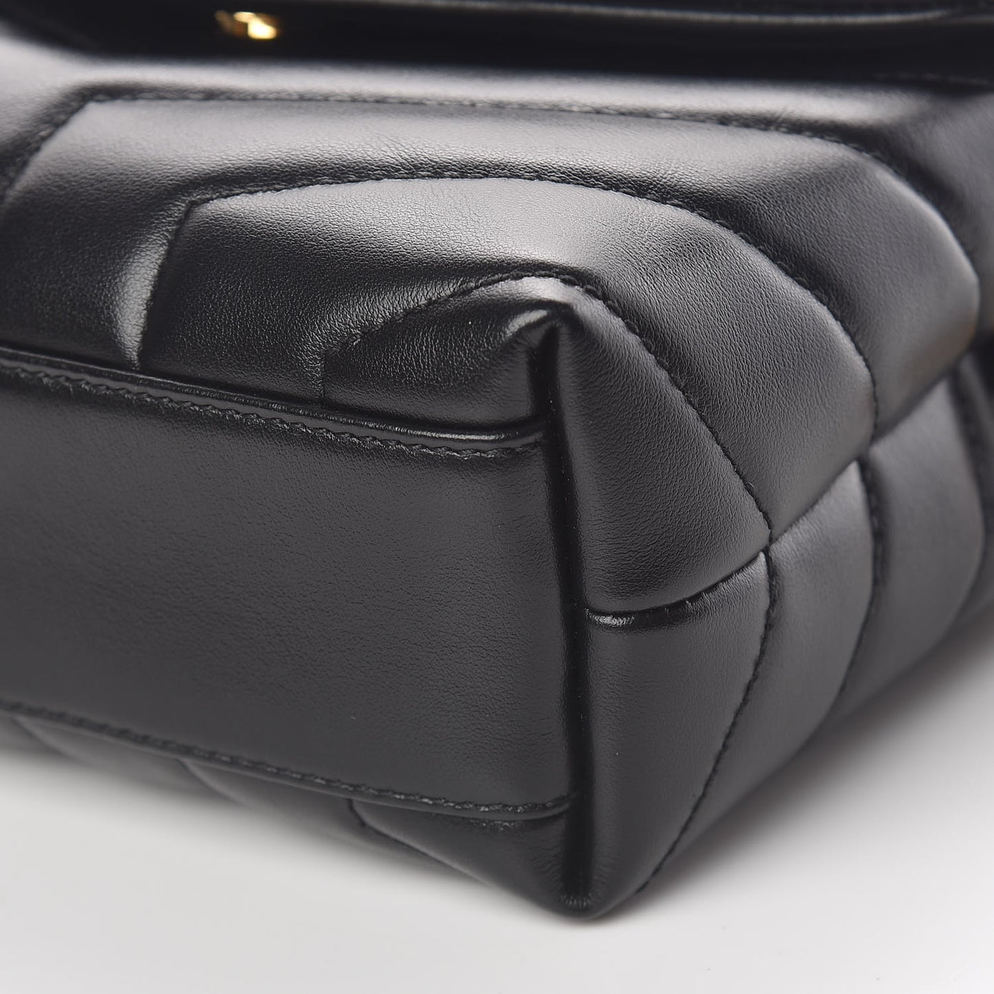 Calfskin Y Quilted Monogram Toy Loulou Crossbody Bag Black