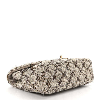 Chanel Metallic Tweed Quilted Medium Single Flap Beige Multicolor 4 of 12