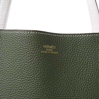Hermes Taurillon Clemence Double Sens 36 Reversible Tote Canopee White 11 of 13