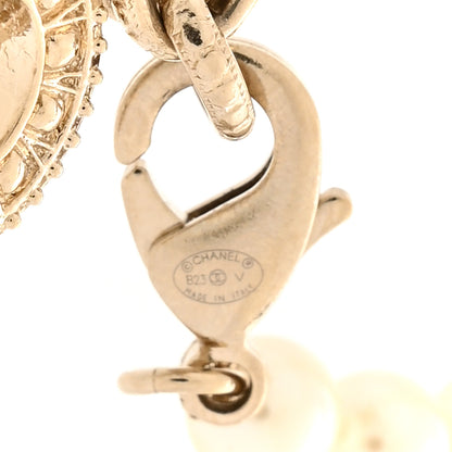 Chanel Graduated Pearl Crystal CC Bracelet Gold 4 of 5